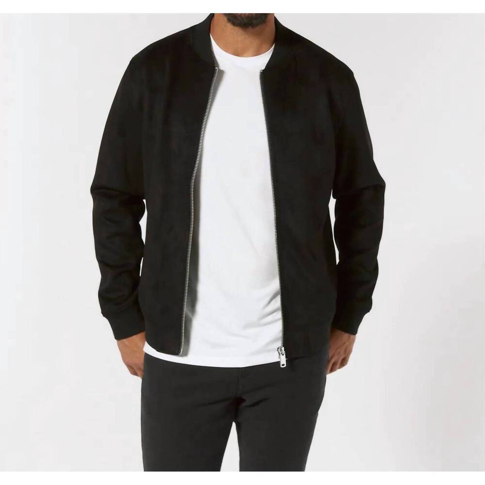 NEW 7DIAMONDS evolution suede bomber jacket in onyx